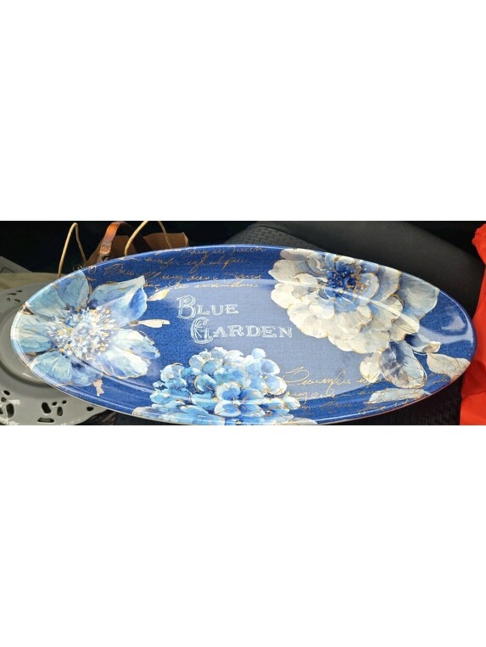Indigold Certified International Signed Lisa Audit Floral OvalTray Floral 19.75"